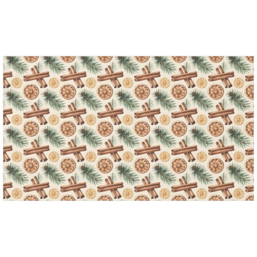 Dry Oranges Cinnamon Sticks Fir Branches Tischdecke (Vorderseite (Horizontal))