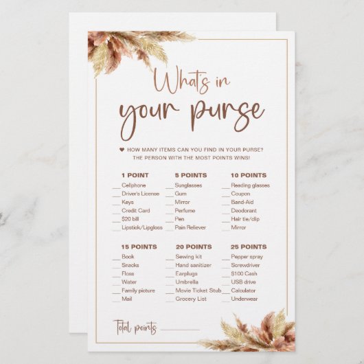 Dry Pampas Grass | Was ist in deinem Handspiel? (Vorne/Hinten)