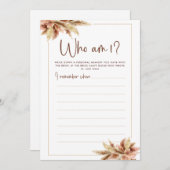 Dry Pampas Grass Who I Brautparty Game Card Einladung (Vorne/Hinten)