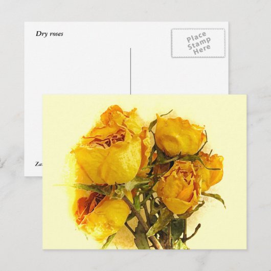 Dry Rose Postkarte (Vorne/Hinten)