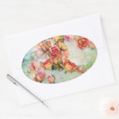 Dry Rose Vintage Gestaltung Ovaler Aufkleber (Umschlag)