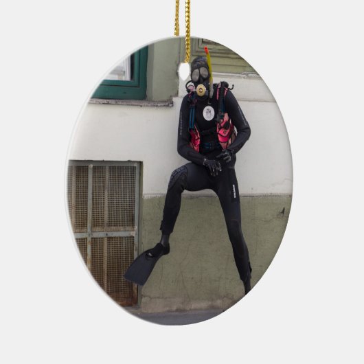 Dry Scuba Diver Keramik Ornament (Rechts)