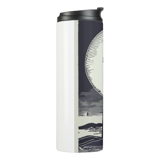 Dry Tortugas Florida Lighthouse Moon Thermosbecher (Nach links gedreht)