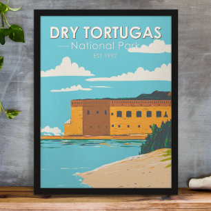 Dry Tortugas National Park Florida Fort Vintage Poster