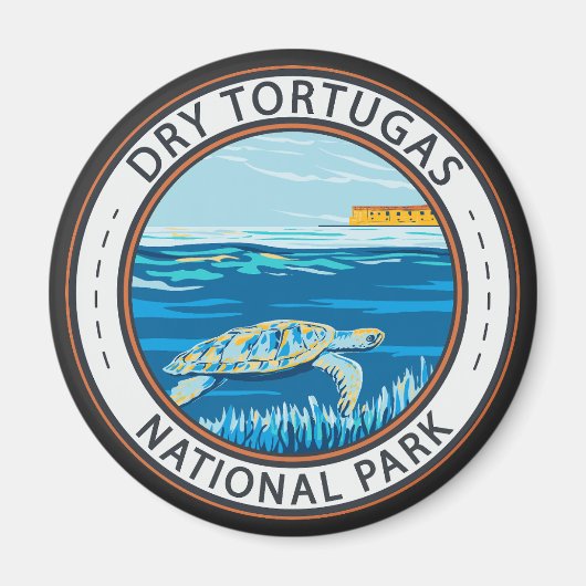Dry Tortugas National Park Turtle Abzeichen Magnet (Vorne)
