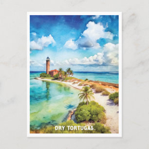 Dry Tortugas Nationalpark Aquarellbilder Postkarte