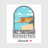 Dry Tortugas Nationalpark Florida Fort Retro Aufkleber (Blatt)