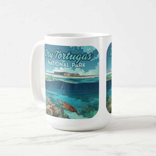 Dry Tortugas Nationalpark Florida Turtle Kaffeetasse (Vorderseite Links)