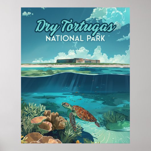Dry Tortugas Nationalpark Florida Turtle Poster (Vorne)