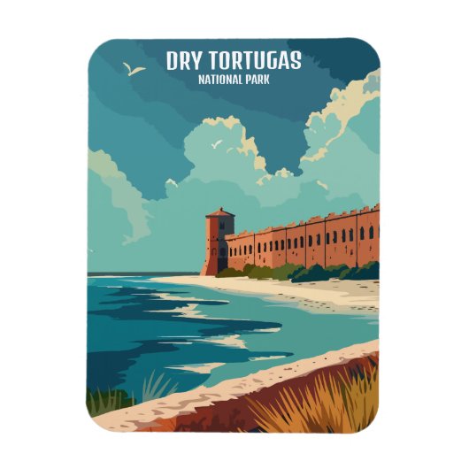 Dry Tortugas Nationalpark Florida Vintage Magnet (Vertikal)