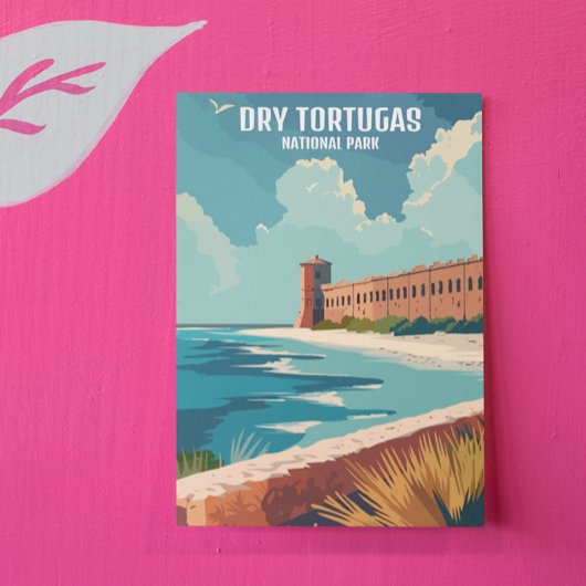 Dry Tortugas Nationalpark Florida Vintage Postkarte