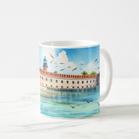 Dry Tortugas Nationalpark Fort Aquarell Kaffeetasse (VorderseiteRechts)