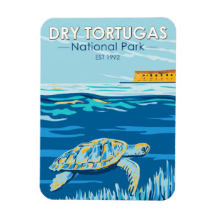 Dry Tortugas Nationalpark Schildkröte Vintage Magnet