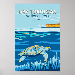 Dry Tortugas Nationalpark Schildkröte Vintage Poster