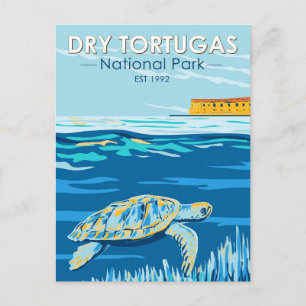 Dry Tortugas Nationalpark Turtle Vintag Postkarte