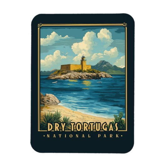 Dry Tortugas Nationalpark - Vintag Magnet (Vertikal)