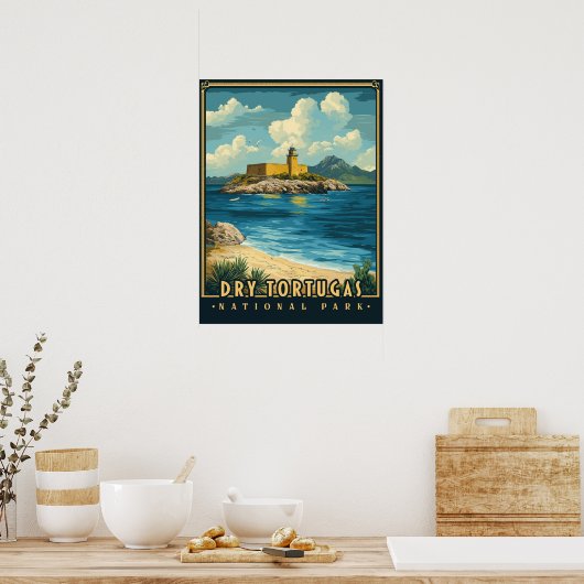Dry Tortugas Nationalpark - Vintag Poster (Küche)