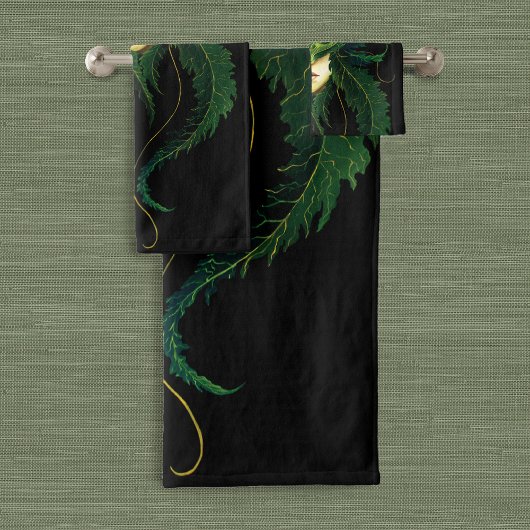 Dryad Green Blätter Butterfly Badhandtuch Set