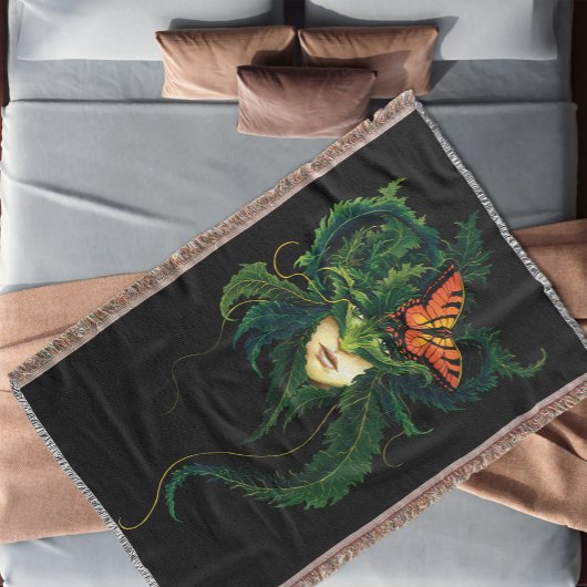 Dryad Green Blätter Butterfly Decke