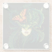 Dryad Green Blätter Butterfly Glasuntersetzer (Rückseite)