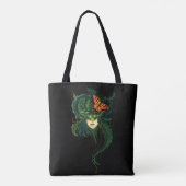 Dryad Green Blätter Butterfly Tasche (Rückseite)