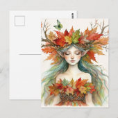 Dryad in Autumn Fairy-core Postcard Postkarte (Vorne/Hinten)