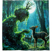 Dryad queen of the enchanted forest at night art duschvorhang (Vorderseite)