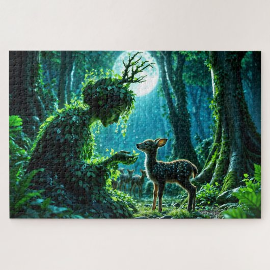 Dryad queen of the enchanted forest at night art puzzle (Horizontal)