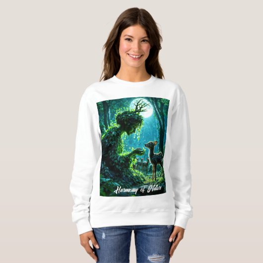 Dryad queen of the enchanted forest at night art sweatshirt (Vorne ganz)