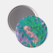 Dryad Tree Spirit Green Blätter Surreal Fantasy Ar Magnet (Vorderseite/Rückseite)