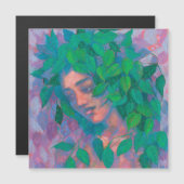 Dryad Tree Spirit Green Blätter Surreal Fantasy Ar Magnetkarte (Vorne/Hinten)