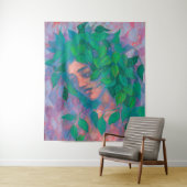 Dryad Tree Spirit Green Blätter Surreal Fantasy Ar Wandteppich (Beispiel)