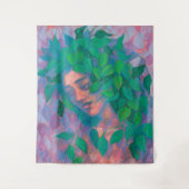 Dryad Tree Spirit Green Blätter Surreal Fantasy Ar Wandteppich (Vorderseite)