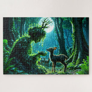 Dryadenkönigin des verzauberten Waldes bei Nacht K Puzzle