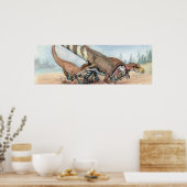 Dryptosaurus und Hadrosaurus Print Poster (Küche)
