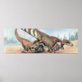 Dryptosaurus und Hadrosaurus Print Poster (Vorne)