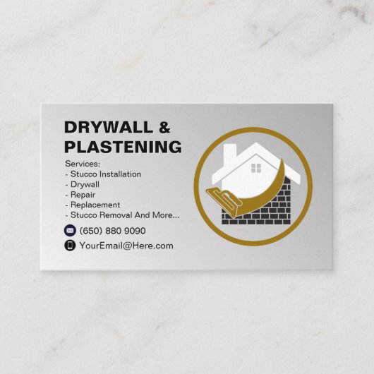 Drywall Business Card Plaster Visitenkarte (Vorderseite)