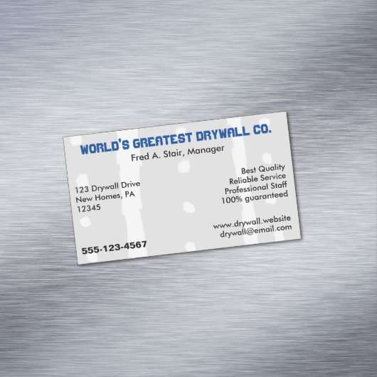 Drywall Company Magnetische Visitenkarte (Beispiel)