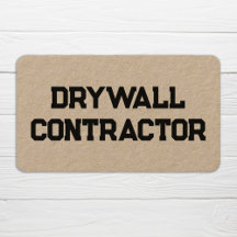 Drywall Contractor Kraft Business Card
