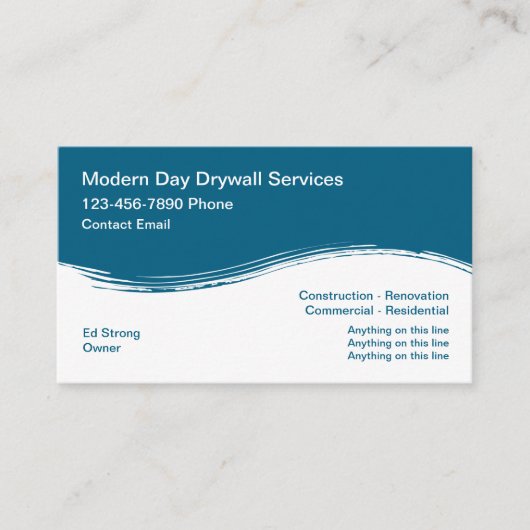 Drywall Contractor Modern Business Cards Design Visitenkarte (Vorderseite)