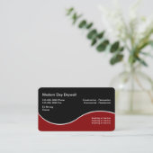 Drywall Contractor Modern Business Cards Visitenkarte (Stehend Vorderseite)
