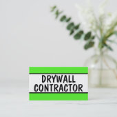 Drywall Contractor Neon Green Visitenkarte (Stehend Vorderseite)