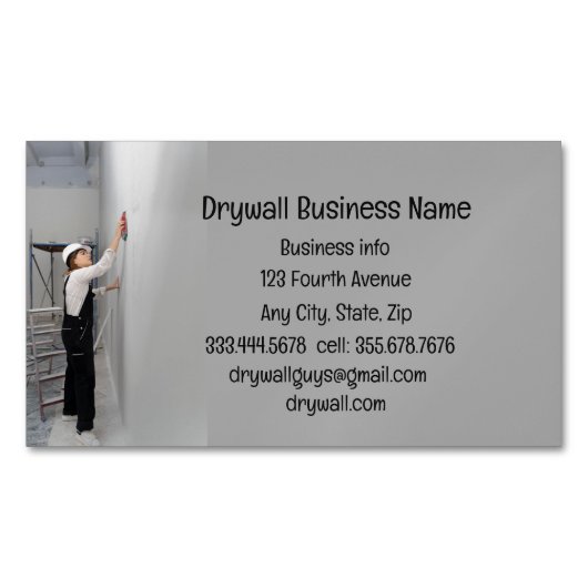 Drywall Custom Sheetrock Plaster Business Card Magnetische Visitenkarte (Vorderseite)