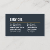 Drywall Installation & Taping Modern Navy & Copper Visitenkarte (Rückseite)