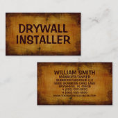 Drywall Installer Antike Visitenkarte (Vorne/Hinten)