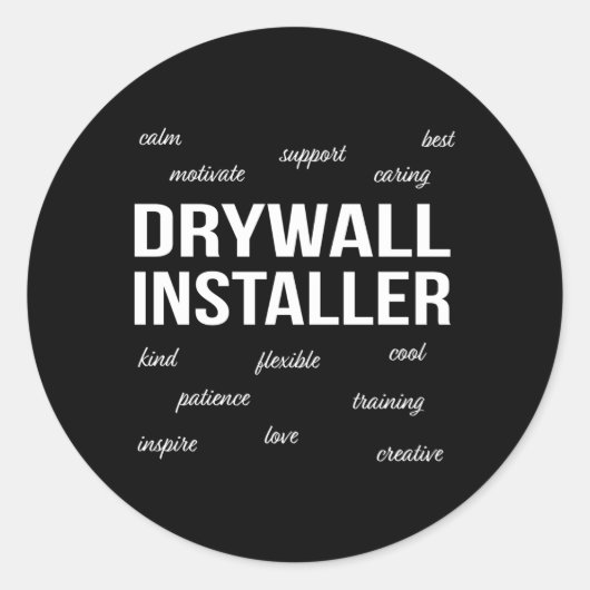 Drywall Installer-Bewertung Runder Aufkleber (Vorderseite)
