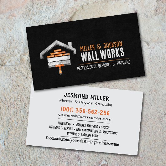 Drywall Plastering Services Watercolor art Visitenkarte