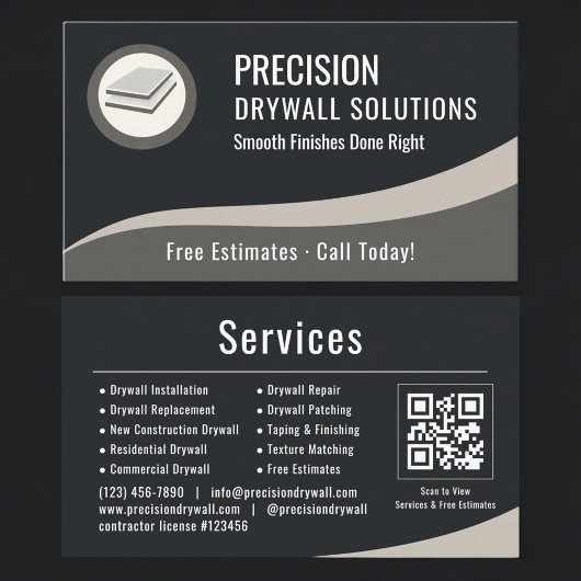 Drywall QR Code Professional Visitenkarte