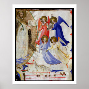 ds 558 f.67v St. Dominic mit vier musikalischen En Poster