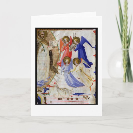 ds 558 f.67v St Dominic mit vier musikalischen Karte (Vorderseite)